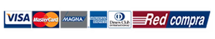 Visa, Mastercard, Magna, American Express, Diners Club y Redcompra